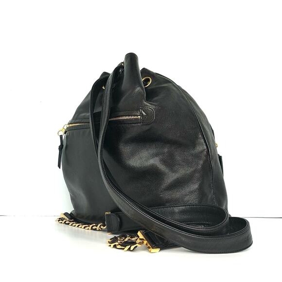 Chanel Gabrielle Lambskin CC Drawstring Dark Brown Backpack Bag main image 6